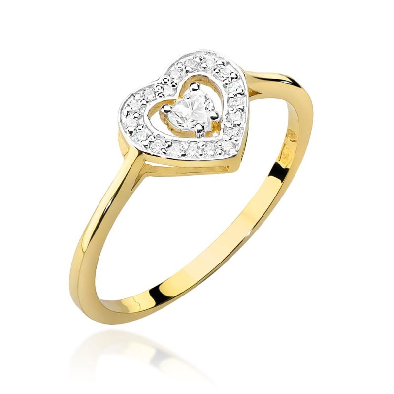 W442 Diamantový prsteň 0,10ct žlté zlato Au 585/1000 2