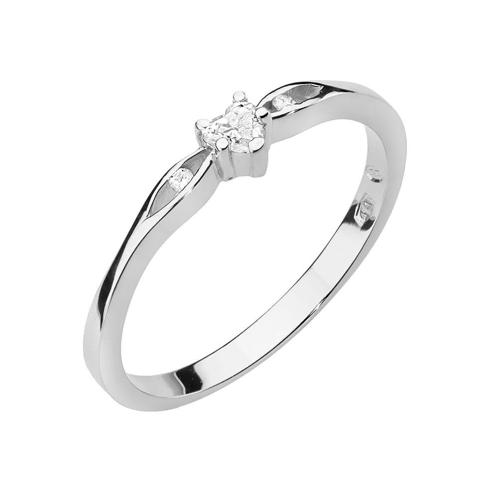 W445 Diamantový prsteň 0,10ct biele zlato Au 585/1000 2