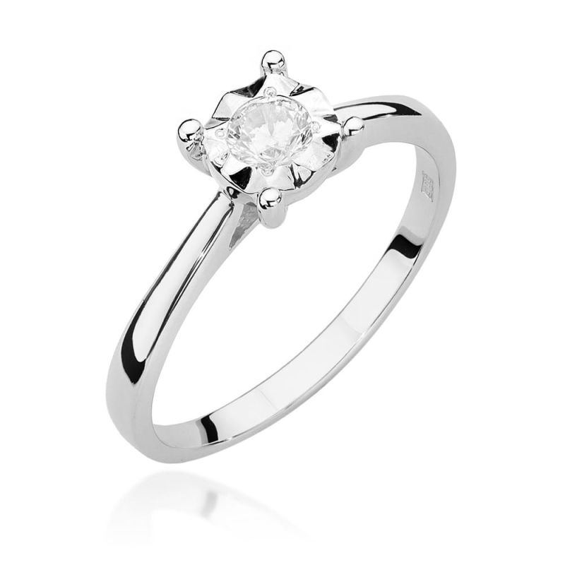 W447 Diamantový prsteň 0,20ct biele zlato Au 585/1000 2