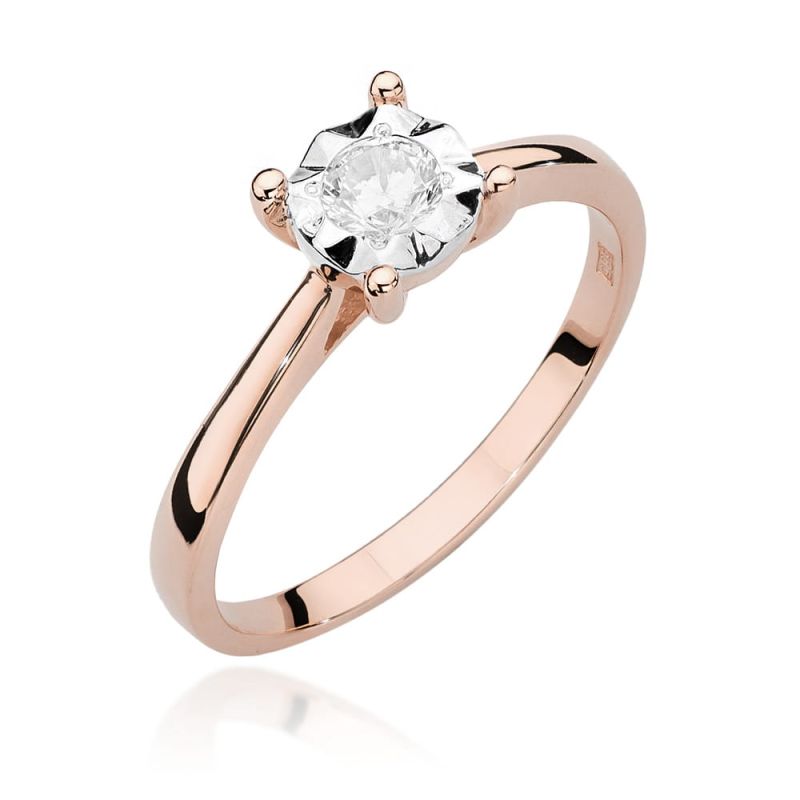W447 Diamantový prsteň 0,20ct ružové zlato Au 585/1000 2