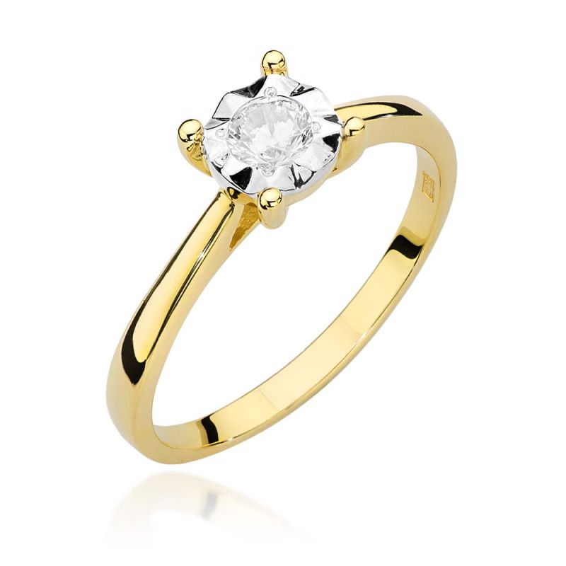 W447 Diamantový prsteň 0,20ct žlté zlato Au 585/1000 2