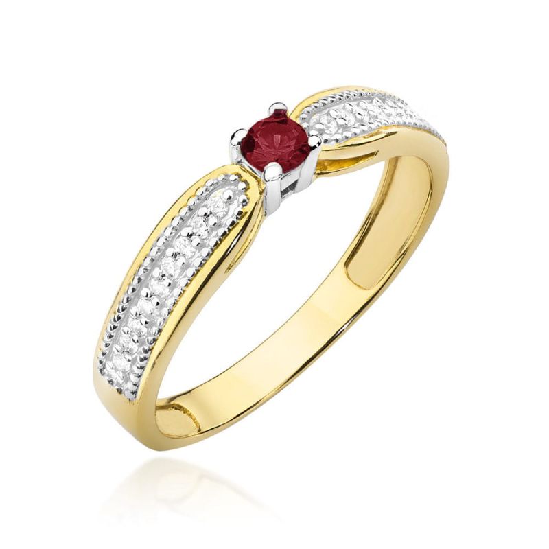 W449 Ruby prsteň 0,15ct žlté zlato Au 585/1000 2