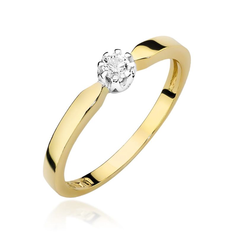 W450 Diamantový prsteň 0,08ct žlté zlato Au 585/1000 2