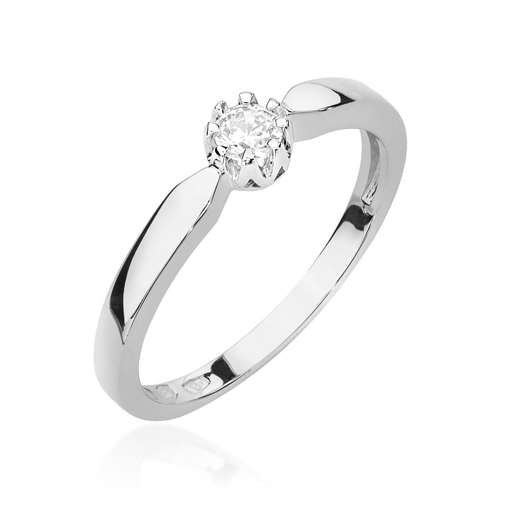 W450B Diamantový prsteň 0,15ct biele zlato Au 585/1000 2