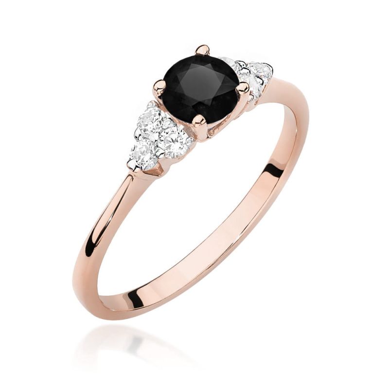 W451 Prsteň Black Diamond 0,50ct ružové zlato Au 585/1000 2