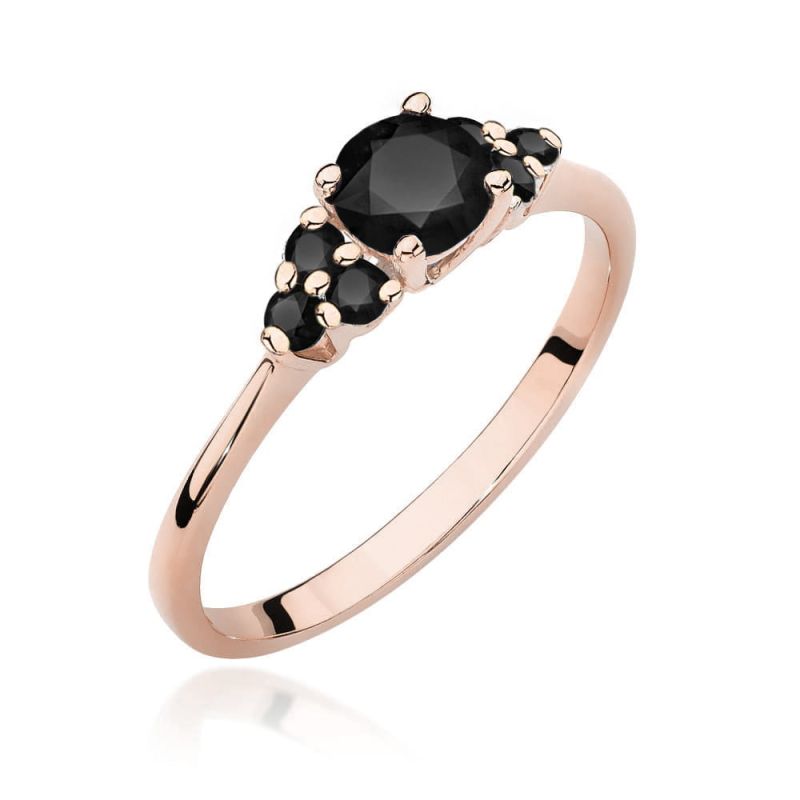 W451 Prsteň Black Diamond 0,50ct ružové zlato Au 585/1000 2