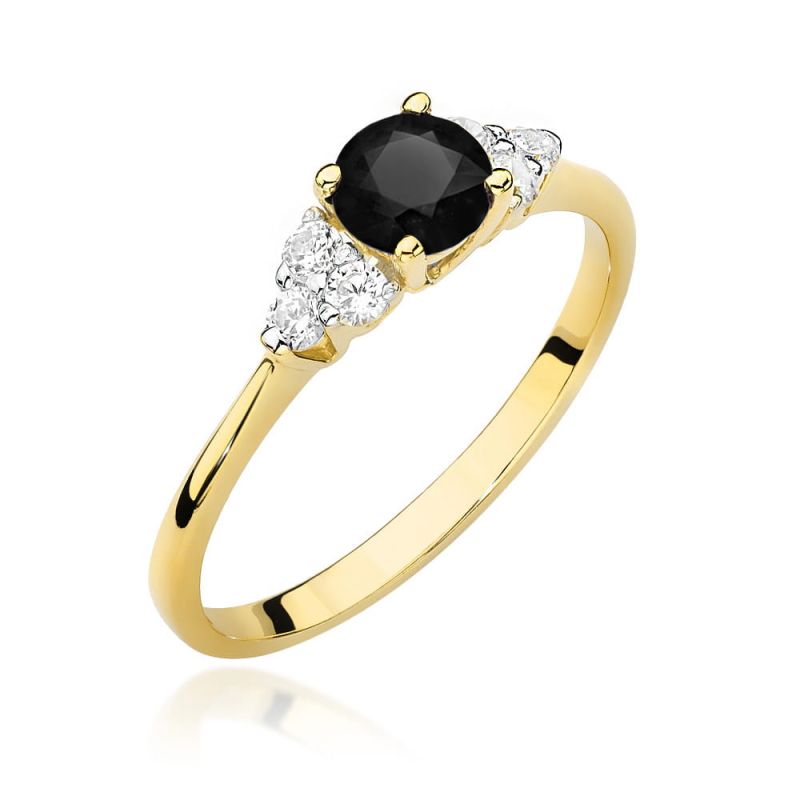 W451 Prsteň Black Diamond 0,50ct žlté zlato Au 585/1000 2