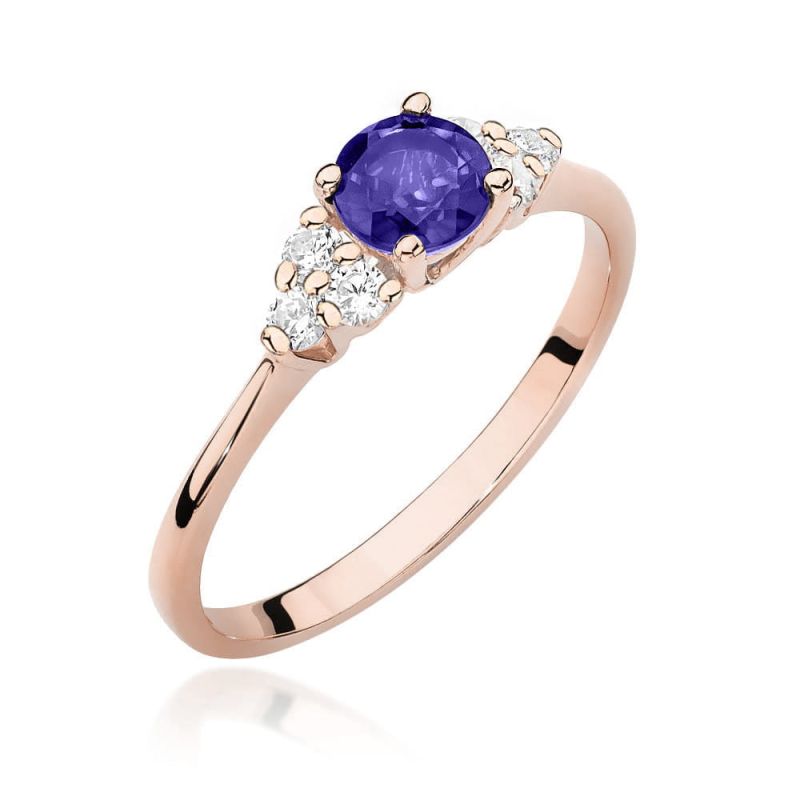 W451 prsteň s Tanzanite 0,50ct ružové zlato Au 585/1000 2