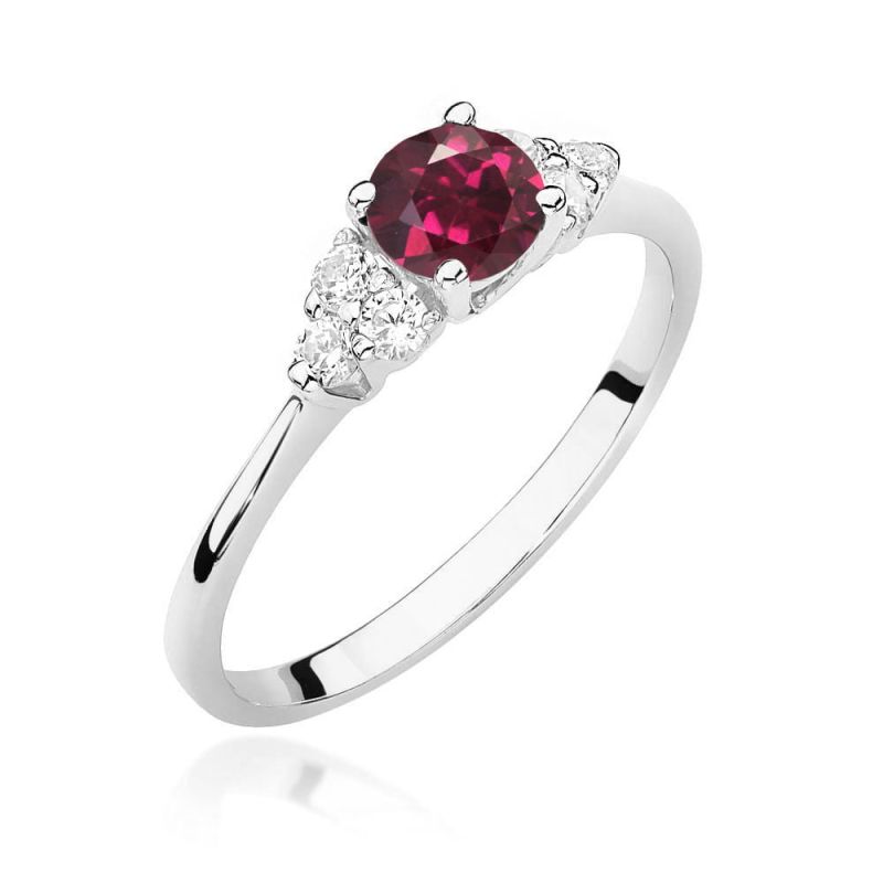 W451 Rodolitový prsteň 0,60ct biele zlato Au 585/1000 2