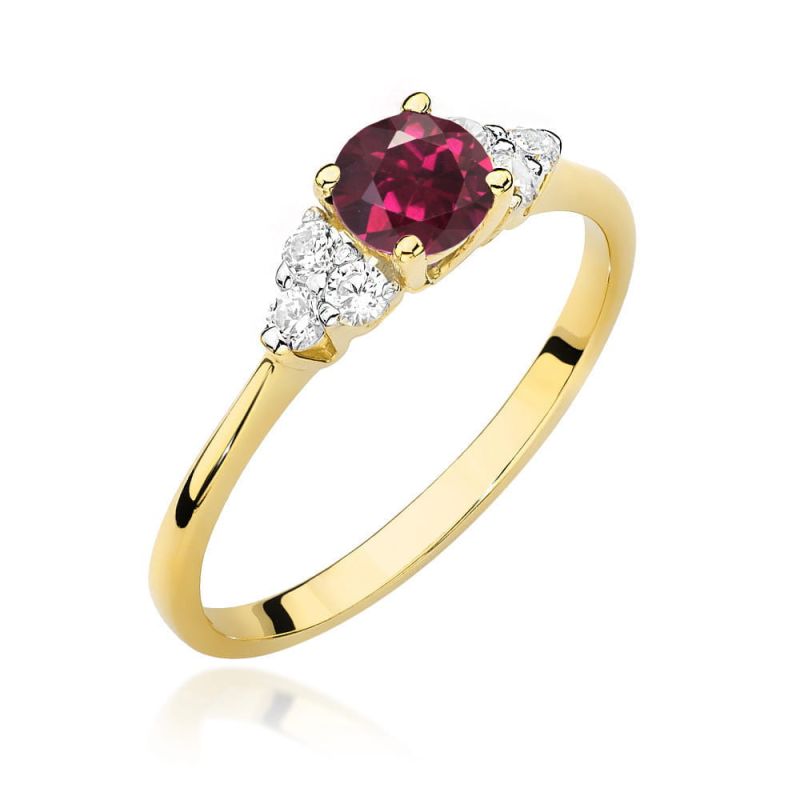 W451 Rodolitový prsteň 0,60ct žlté zlato Au 585/1000 2