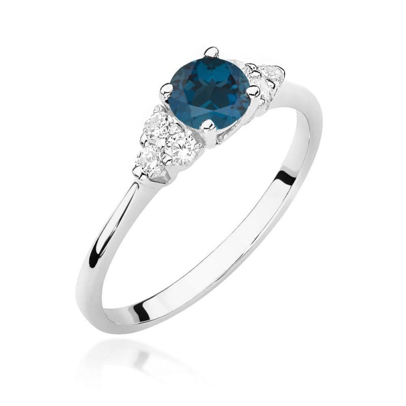 W451 Topaz London Modrý prsteň 0,50ct biele zlato Au 585/1000 2