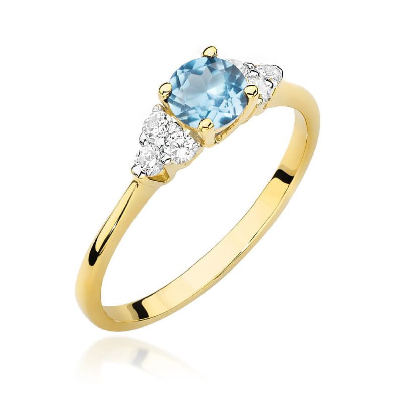 W451 Topaz prsteň 0,50ct žlté zlato Au 585/1000 2