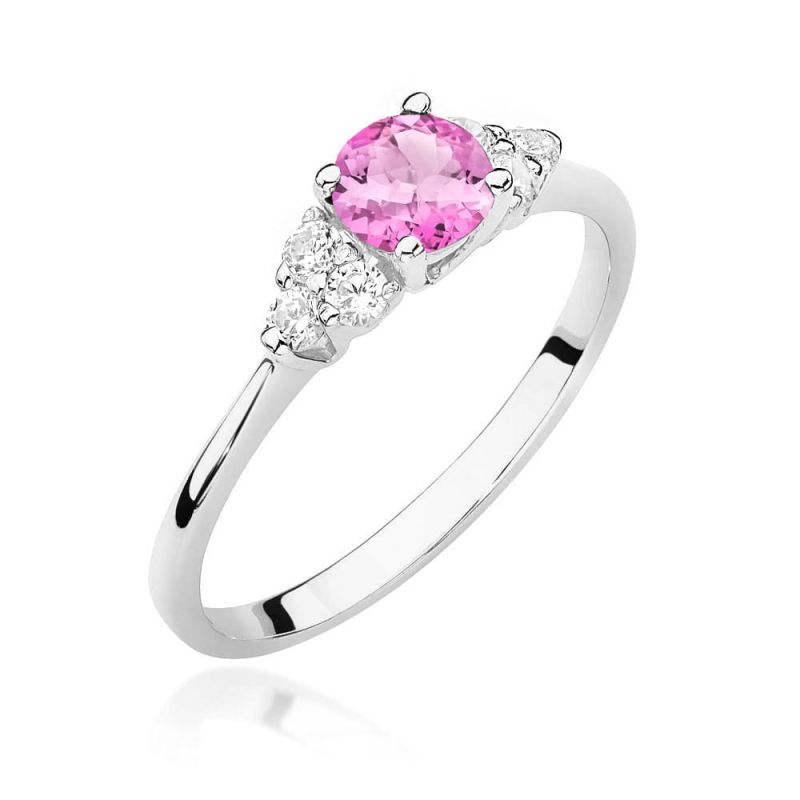 W451 Topaz Ring Ružová 0,60ct biele zlato Au 585/1000 2