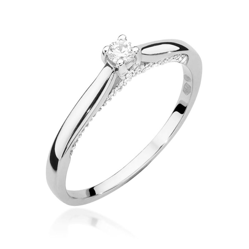 W452 Diamantový prsteň 0.08ct biele zlato Au 585/1000 2