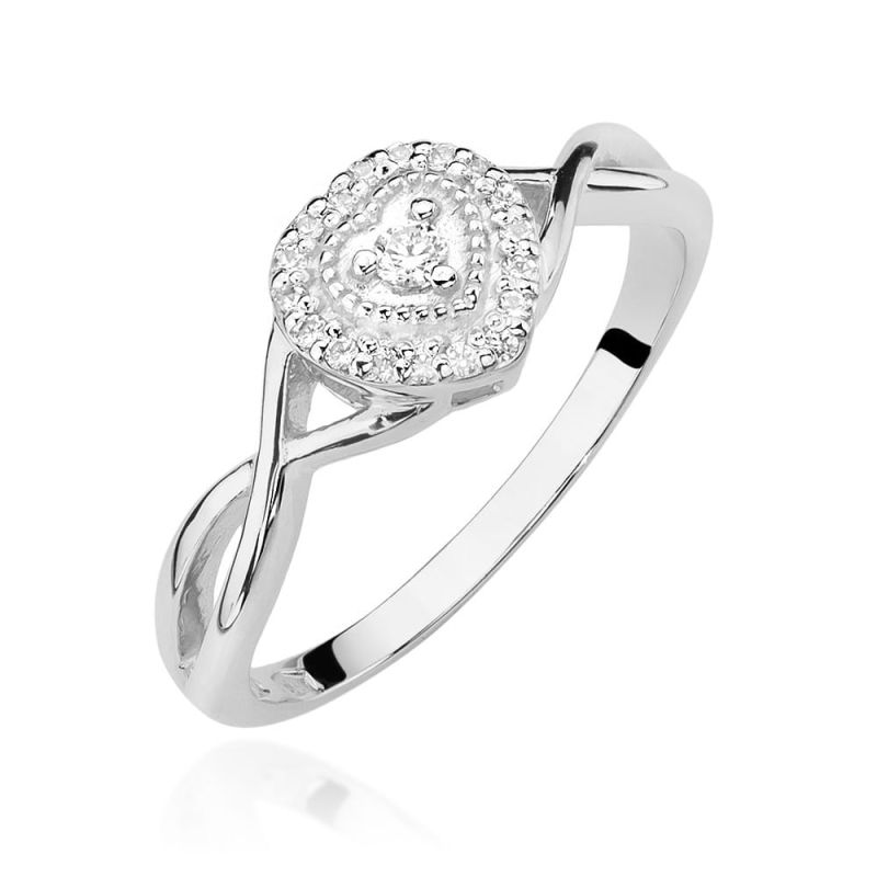 W458 Diamantový prsteň 0,04ct biele zlato Au 585/1000 2