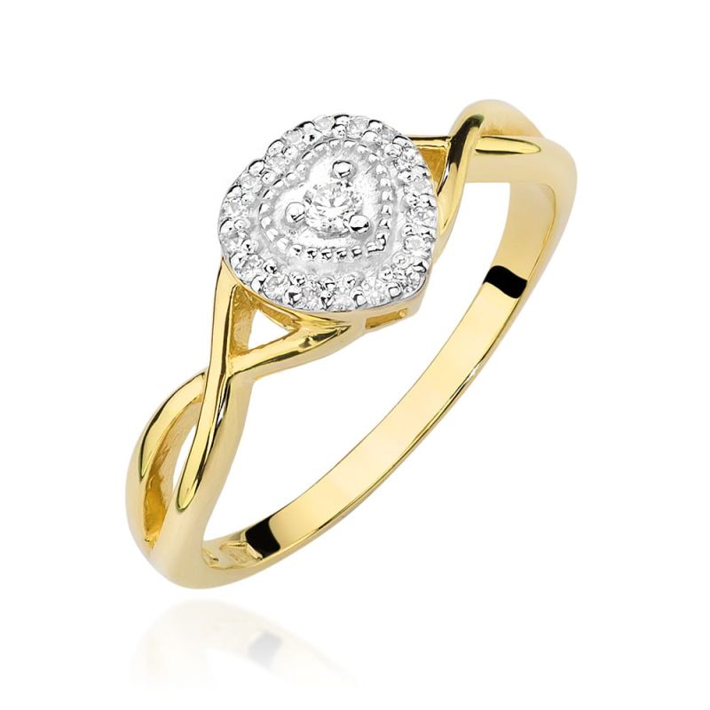 W458 Diamantový prsteň 0,04ct žlté zlato Au 585/1000 2