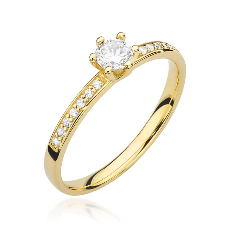 W459B Diamantový prsteň 0,25ct žlté zlato Au 585/1000 2