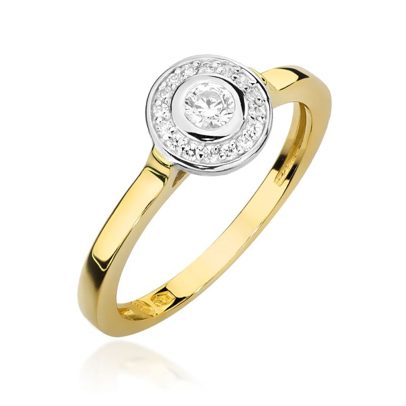 W460 Diamantový prsteň 0,12ct žlté zlato Au 585/1000 2