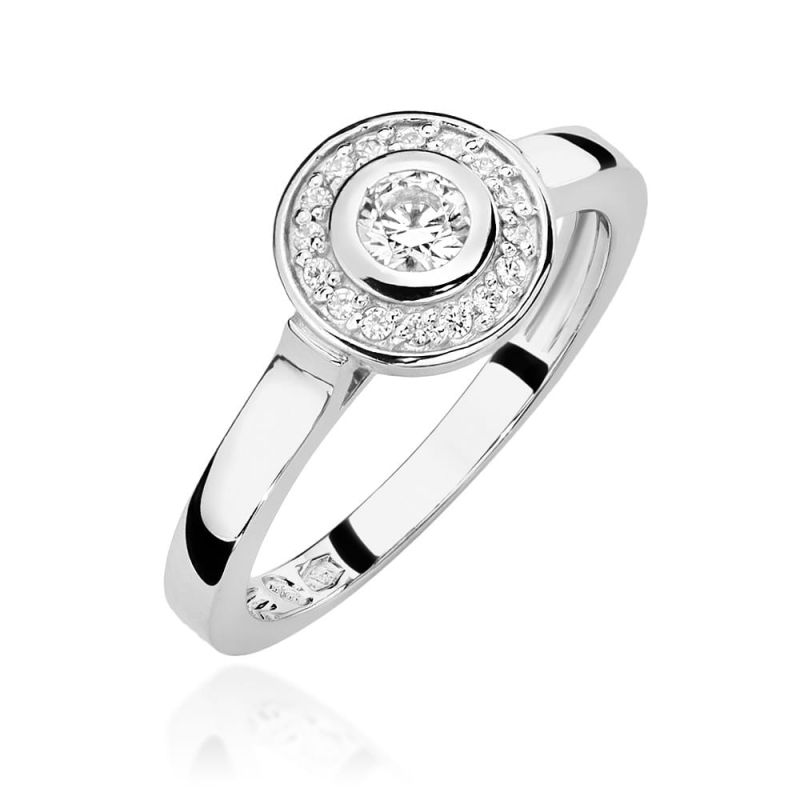 W460B Diamantový prsteň 0,15ct biele zlato Au 585/1000 2