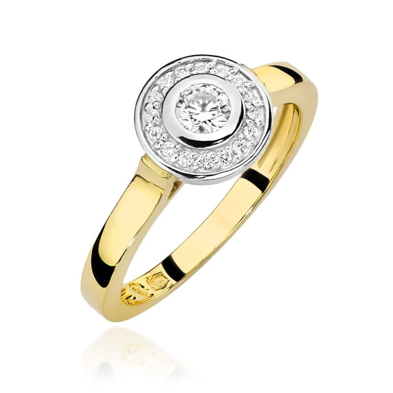 W460B Diamantový prsteň 0,15ct žlté zlato Au 585/1000 2