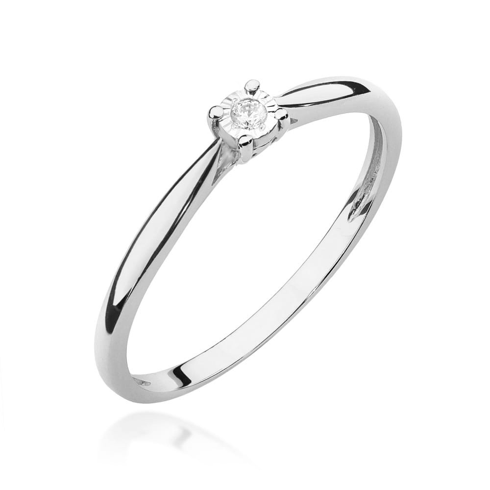 W461 Diamantový prsteň 0.01ct biele zlato Au 585/1000 2