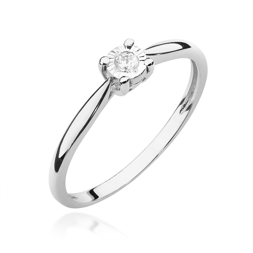 W461 Diamantový prsteň 0,08ct biele zlato Au 585/1000 2