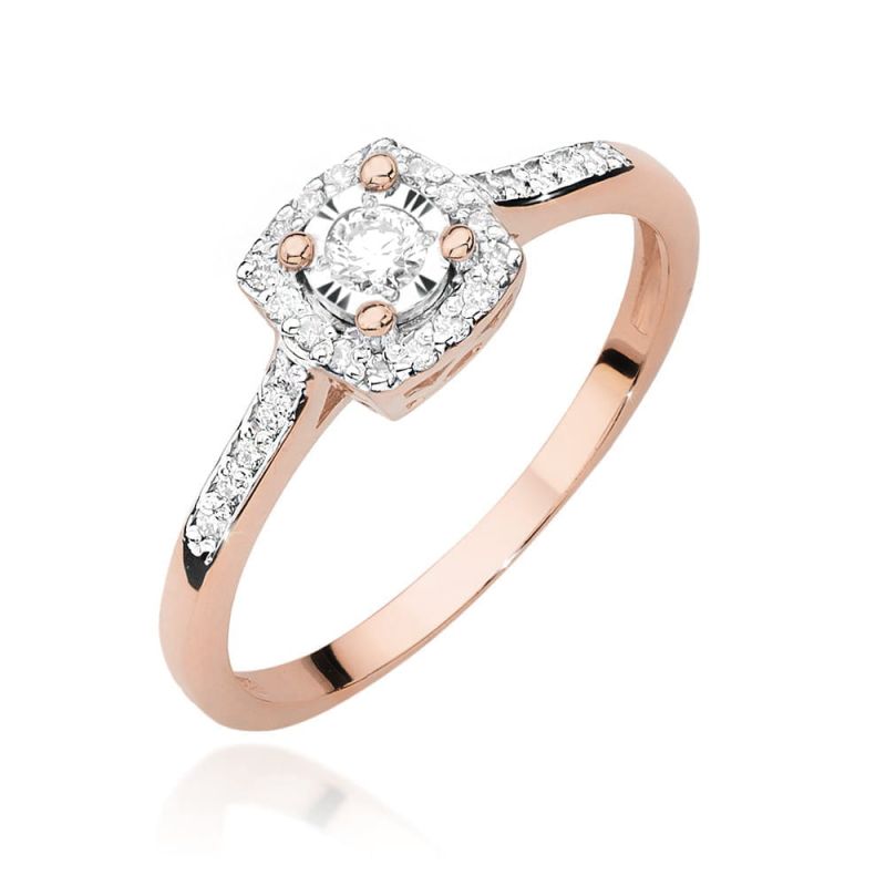 W462 Diamantový prsteň 0,08ct ružové zlato Au 585/1000 2