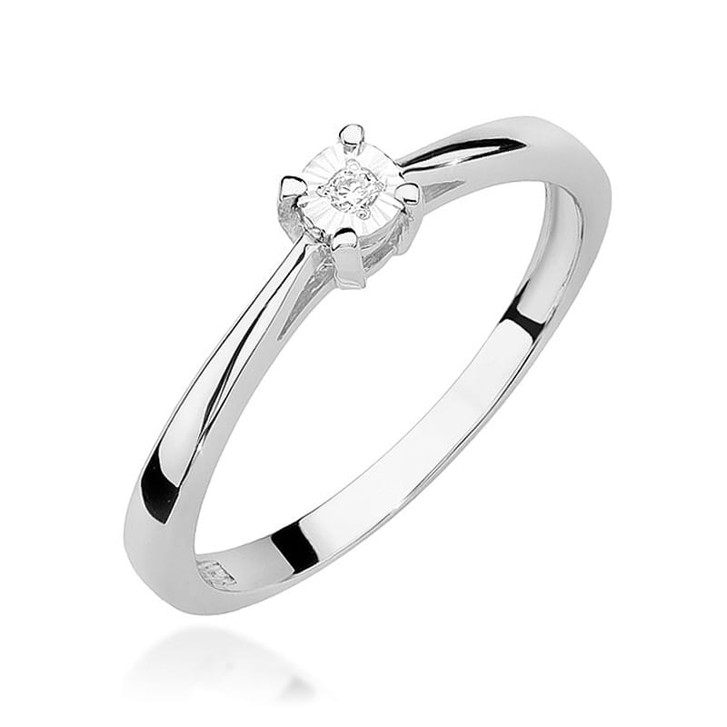 W463 Diamantový prsteň 0,02ct biele zlato Au 585/1000 2