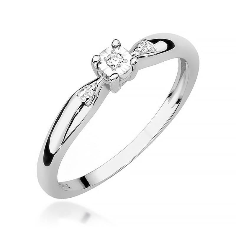 W469 Diamantový prsteň 0,02ct biele zlato Au 585/1000 2