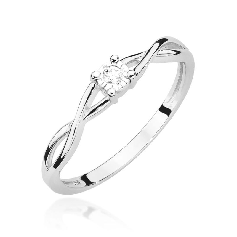 W470 Diamantový prsteň 0,03ct biele zlato Au 585/1000 2