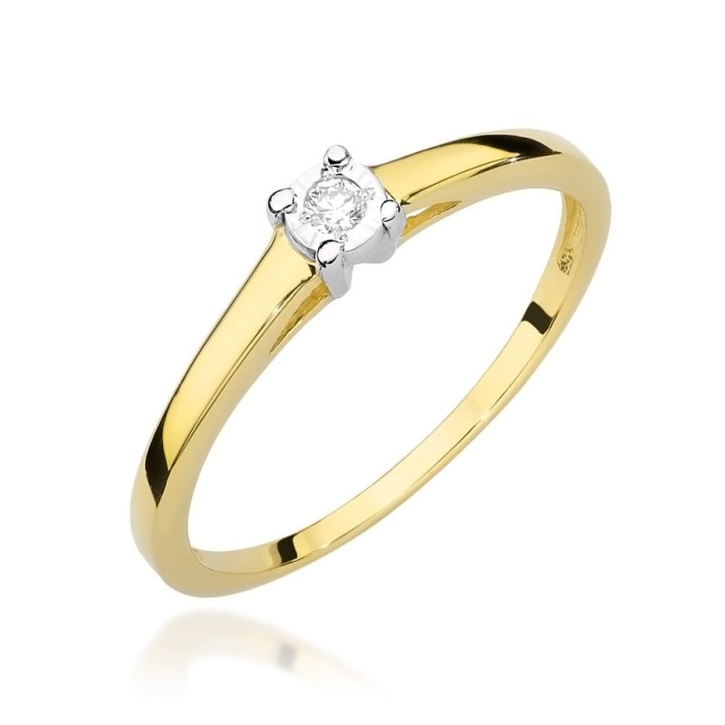 W471 Diamantový prsteň 0,03ct žlté zlato Au 585/1000 2