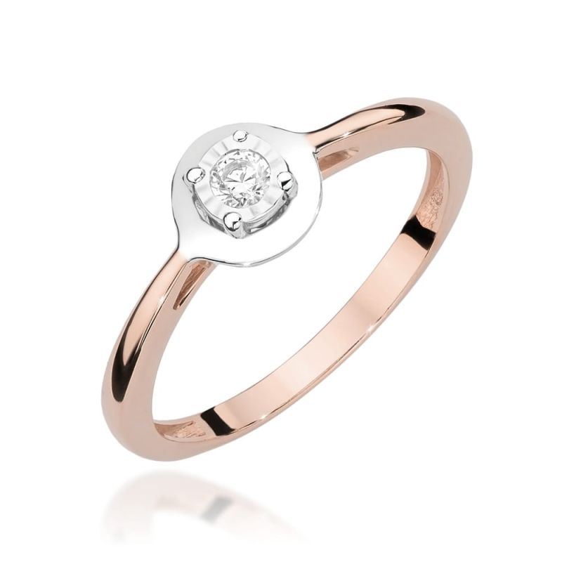 W472 Diamantový prsteň 0,08ct ružové zlato Au 585/1000 2