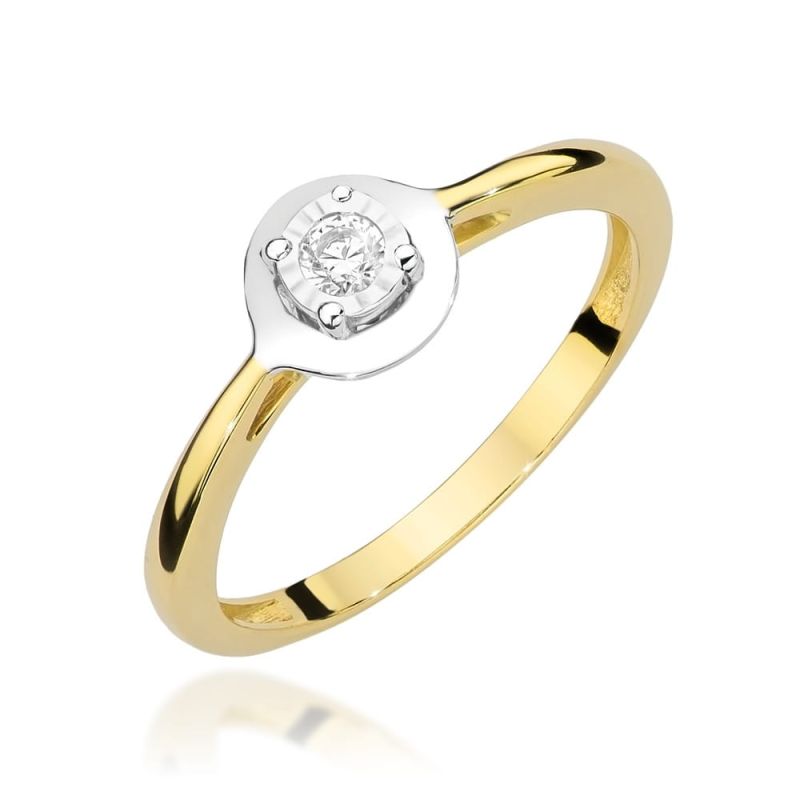 W472 Diamantový prsteň 0,08ct žlté zlato Au 585/1000 2