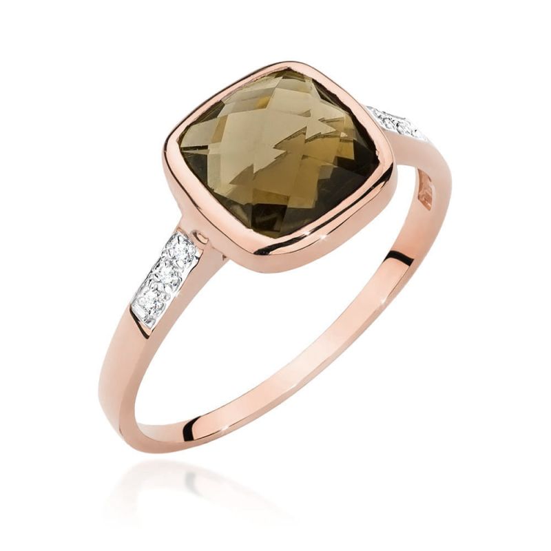 W478 Smoky Quartz Ring 2.00ct ružové zlato Au 585/1000 2