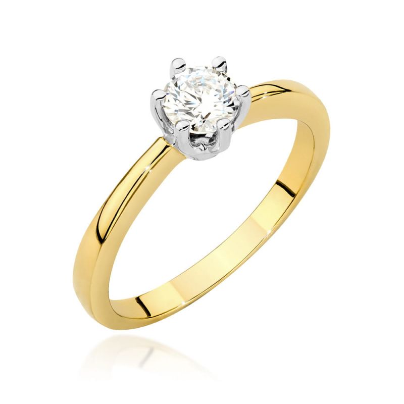 W482 Diamantový prsteň 0,40ct žlté zlato Au 585/1000 2