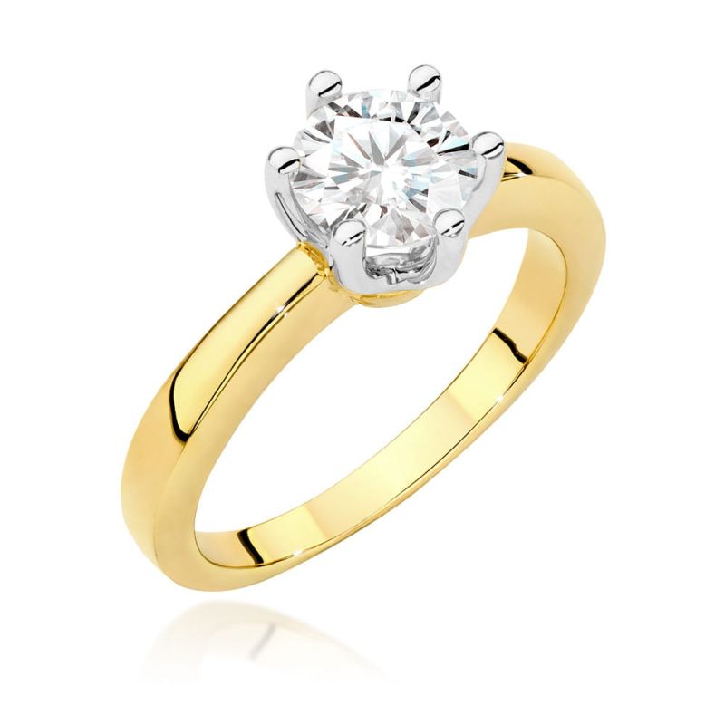 W482 Diamantový prsteň 1,00ct žlté zlato Au 585/1000 2