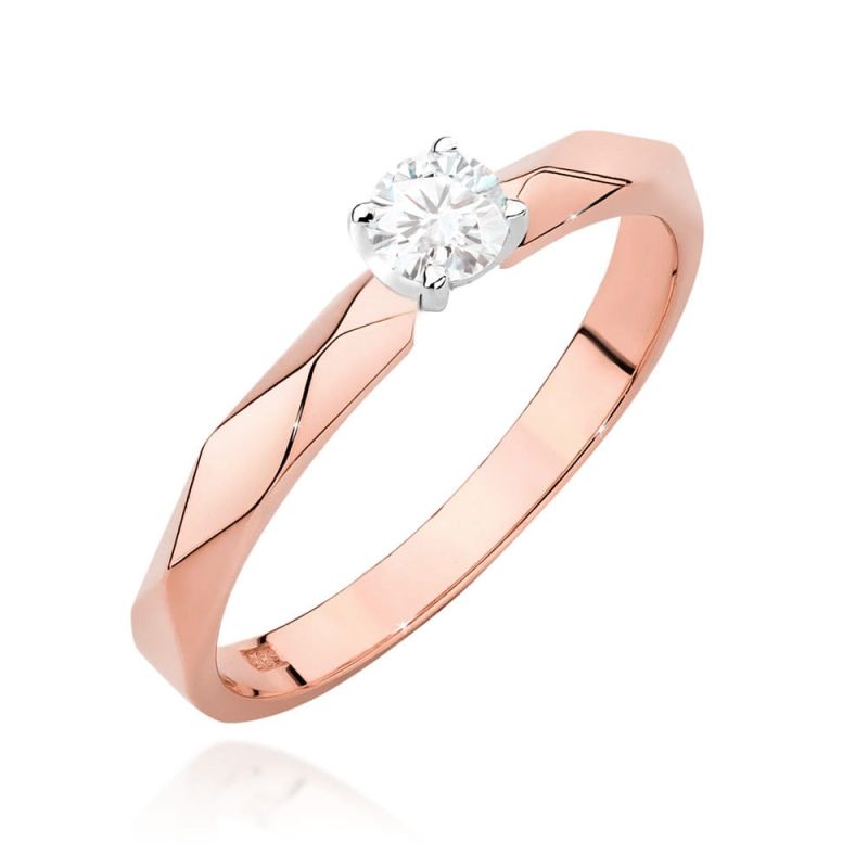 W484 Diamantový prsteň 0,10ct ružové zlato Au 585/1000 2