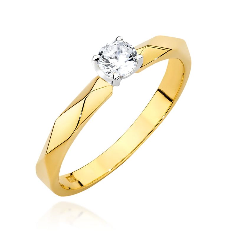 W484 Diamantový prsteň 0,15ct žlté zlato Au 585/1000 2