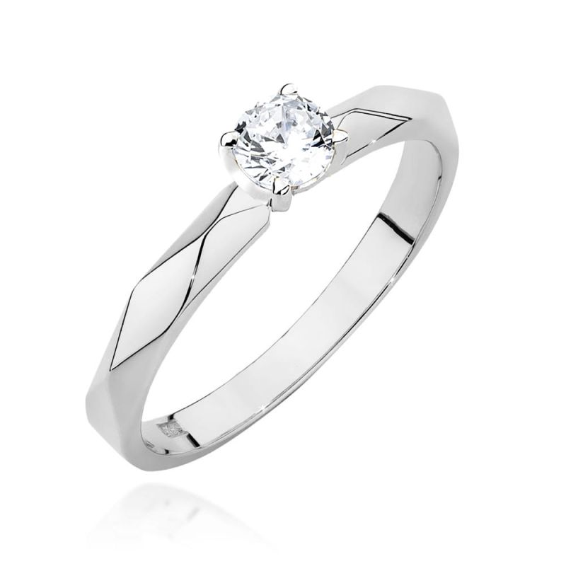 W484 Diamantový prsteň 0,20ct biele zlato Au 585/1000 2
