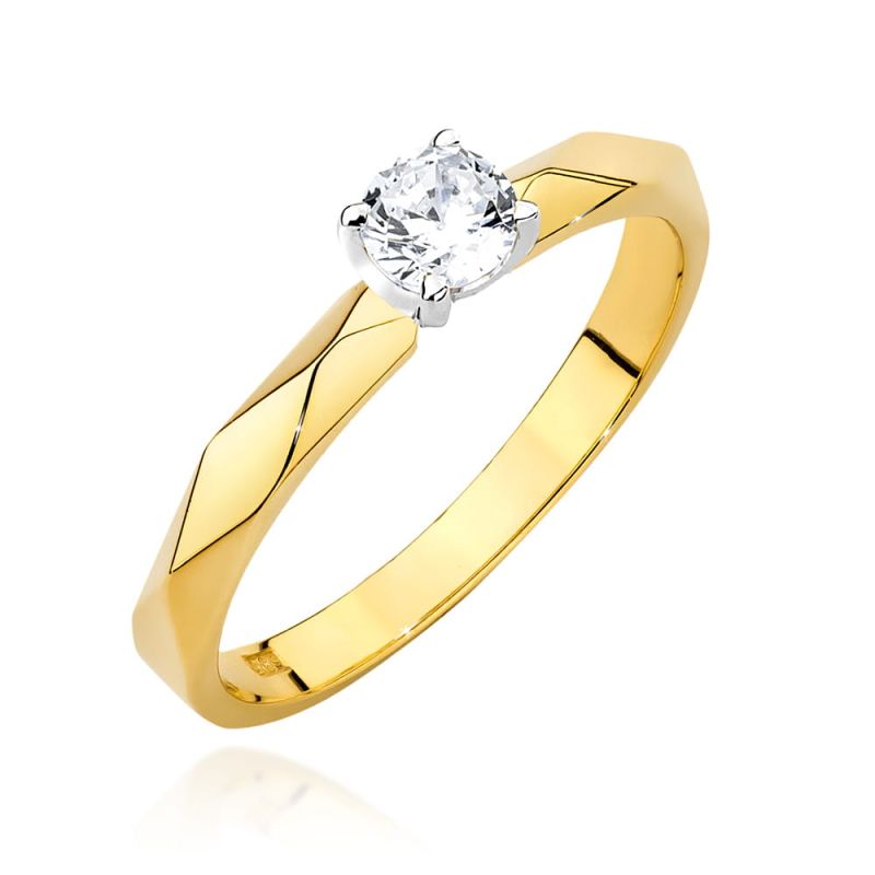 W484 Diamantový prsteň 0,25ct žlté zlato Au 585/1000 2