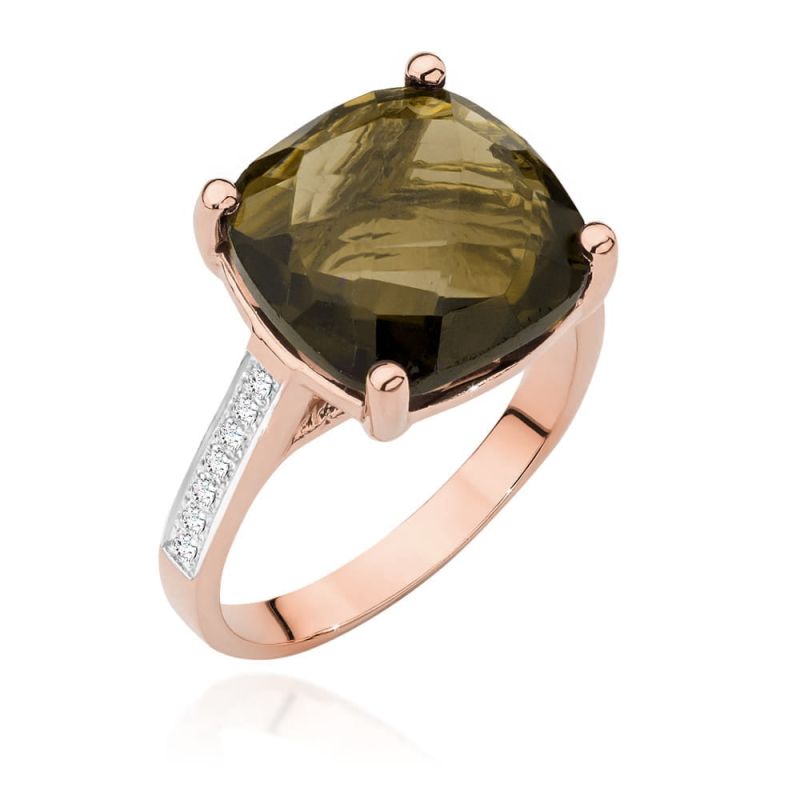 W485 Smoky Quartz Ring 5.00ct ružové zlato Au 585/1000 2