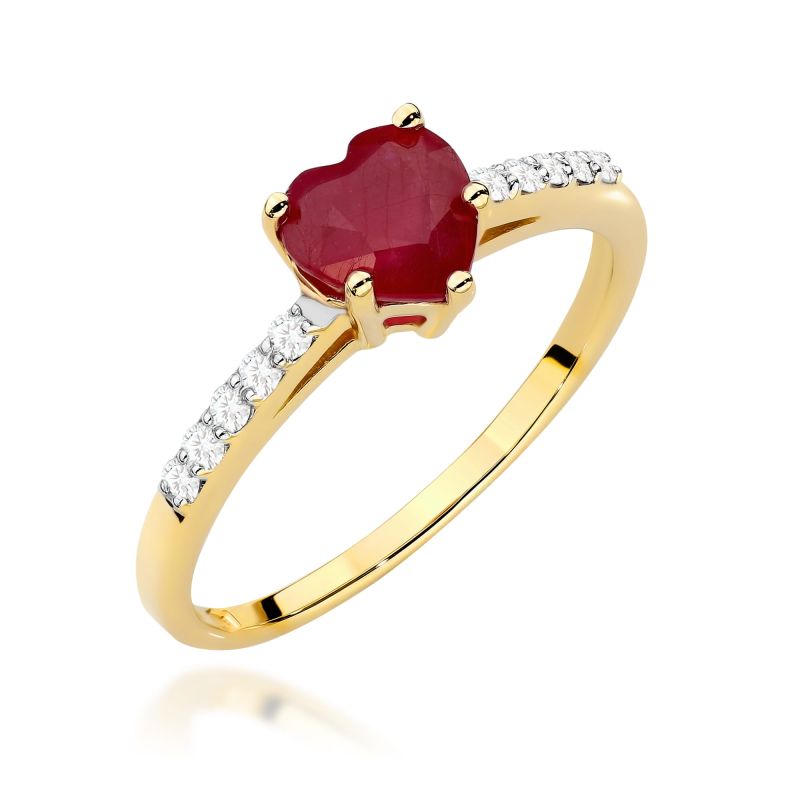 W486 Ruby prsteň 1.10ct žlté zlato Au 585/1000 2