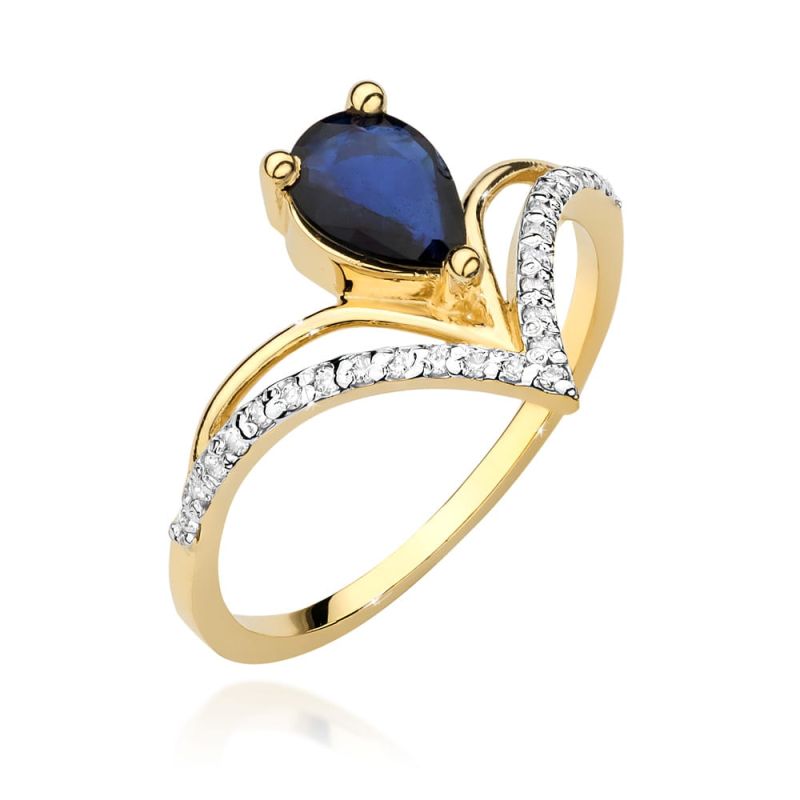 W487 Zafírový prsteň 0,60ct žlté zlato Au 585/1000 2
