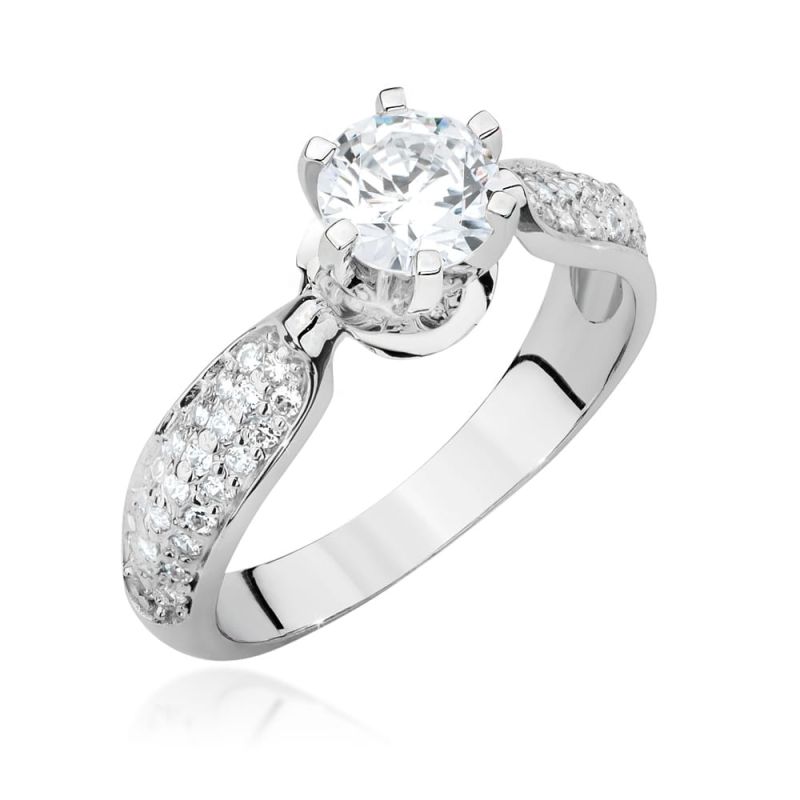 W494 Diamantový prsteň 0,70ct biele zlato Au 585/1000 2