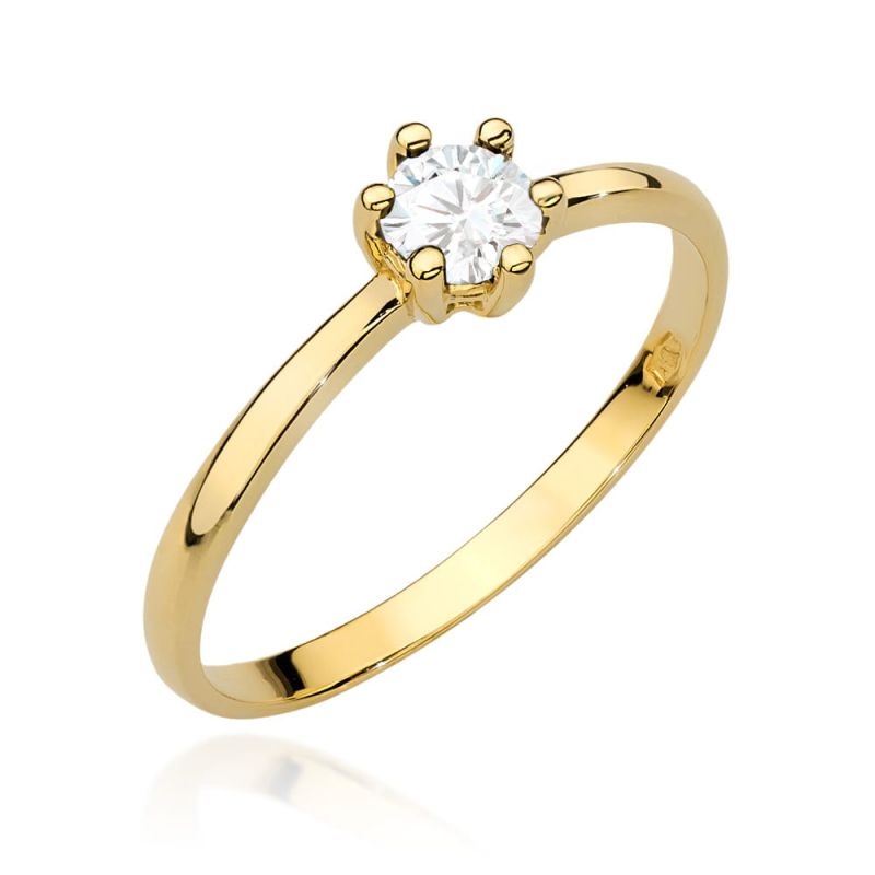 W496 Diamantový prsteň 0,30ct žlté zlato Au 585/1000 2