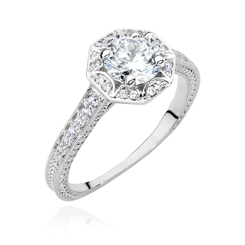 W498 Diamantový prsteň 0,70ct biele zlato Au 585/1000 2