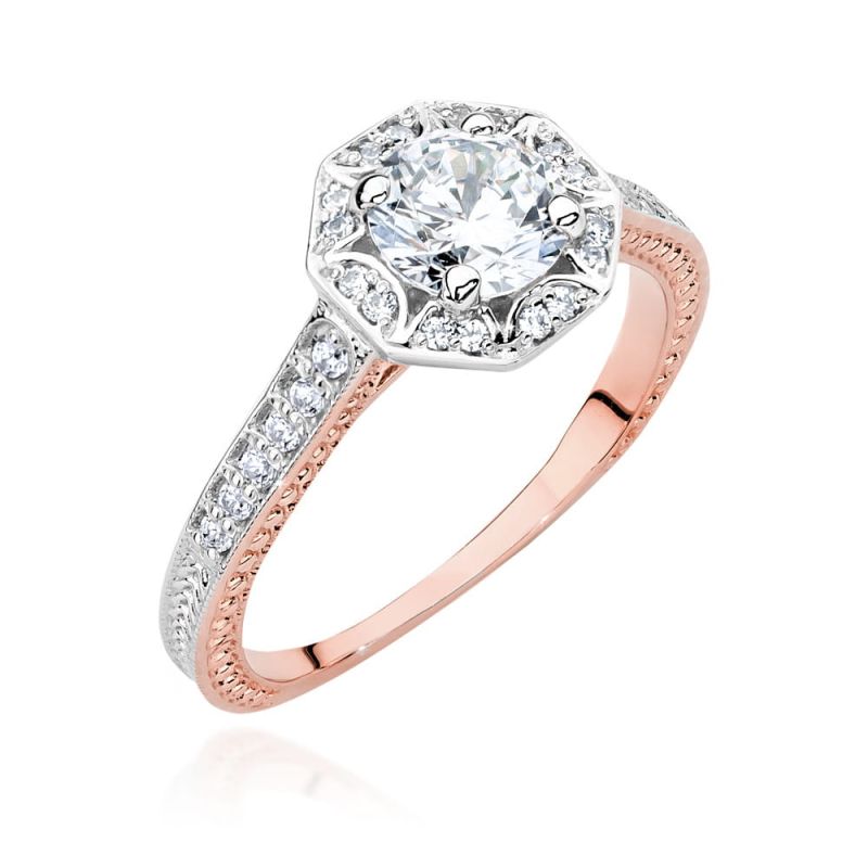 W498 Diamantový prsteň 0,70ct ružové zlato Au 585/1000 2
