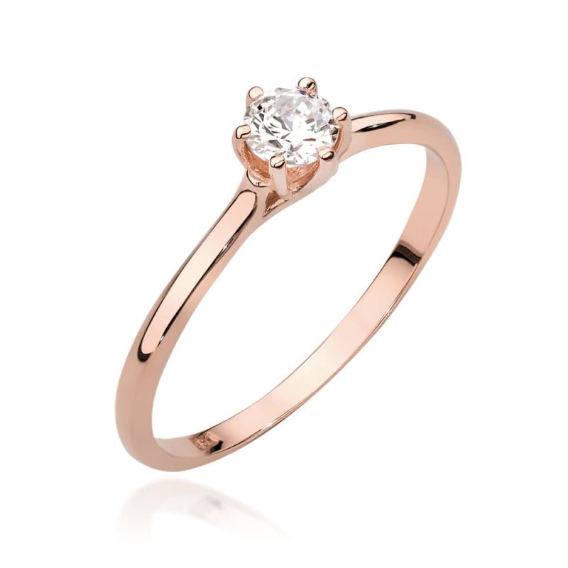 W499 Diamantový prsteň 0,20ct ružové zlato Au 585/1000 2