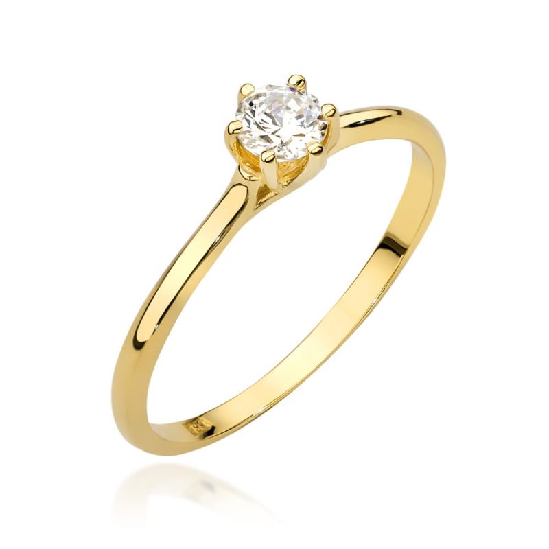 W499 Diamantový prsteň 0,20ct žlté zlato Au 585/1000 2