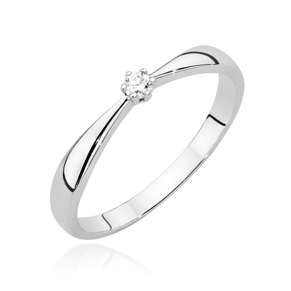 W501 Diamantový prsteň 0,04ct biele zlato Au 585/1000 2